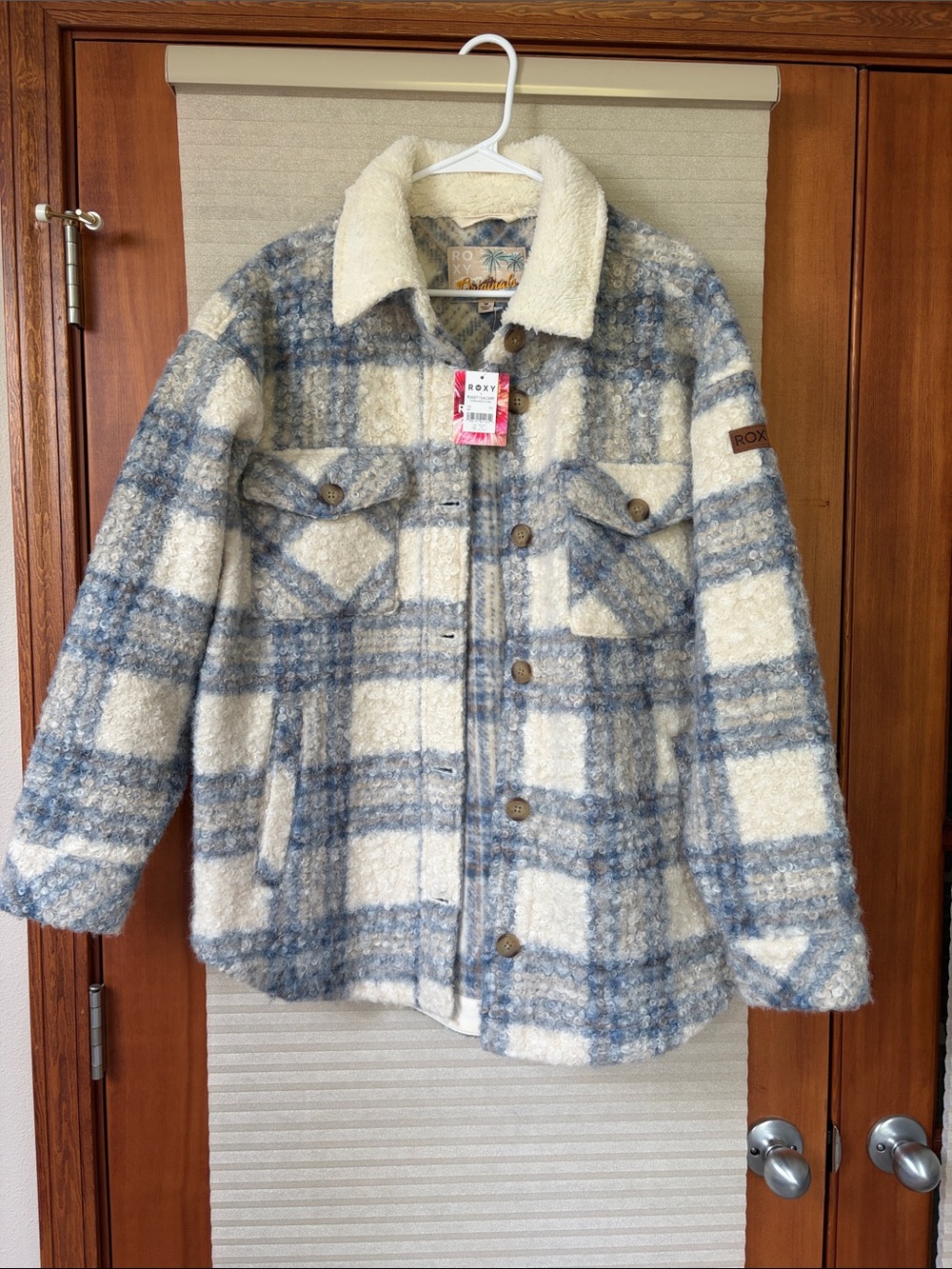 Roxy Women’s Overlander Plaid Sherpa Jacket Medium